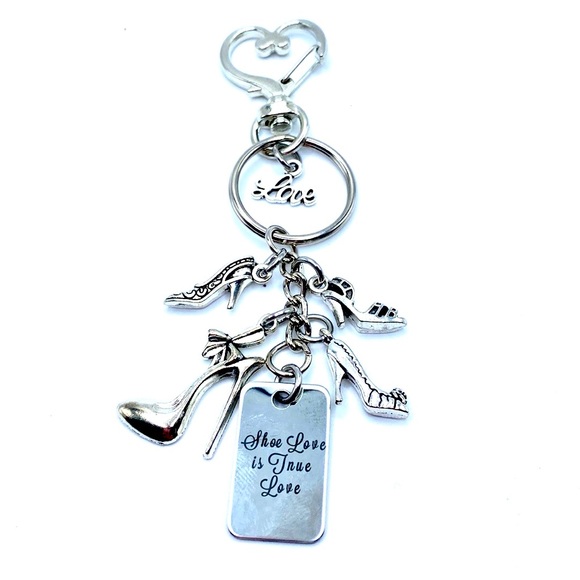 Shoes Keychain Bag Charm Shoe Love Is Real Love - Picture 1 of 7